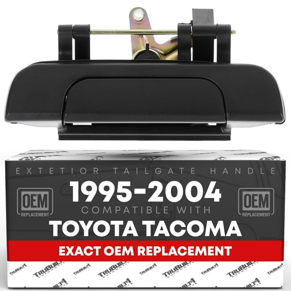 Tailgate Handle Assembly Replacement - Compatible with 1995-2004 Toyota Tacoma - Liftgate Latch Assembly, Textured Black - Plastic - OEM 69090-35010, TO1915102, 79605