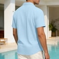 thumbnail image 4 of Yuhangmm Mens Summer Shirts Classic Solid Short Sleeve Shirt For Casual Business Turn Down Collar Comfortable Summer Men Blue S, 4 of 6