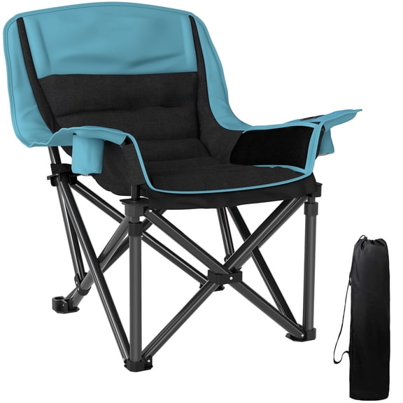 Camping Chair for Adults Portable Folding Chair with Cup Holders, Side Pockets, Carry Bag - Heavy Duty Outdoor Camping Chair for Fishing, Backpacking, Patio