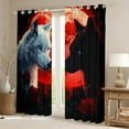 thumbnail image 2 of Feelyou Black White Wolf Black Out Curtains for Couple, Romantic Red Rose Curtains Pack of 2 (42x63 Each), Happy Valentines Animal Bedroom Curtains, Blackout Curtains Home Decor, 2 of 6