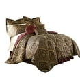 thumbnail image 1 of Chezmoi Collection Seville 9-Piece Jacquard Black Gold Maroon Red Medallion Paisley Oversized Comforter Set, Queen 92"x96", 1 of 5