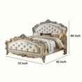thumbnail image 5 of Benjara BM214930 Tufted Queen Size Bed with Crown Shape Headboard & Footboard, Beige, 5 of 5
