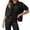 Black, variant on Washed Cotton Utility Jean Jacket for Women, Button Front Chest Pockets, Casual Short Fall Outerwear, 1 Piece, S-XXL, Plus Size Friendly