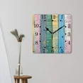 thumbnail image 3 of 14 Inch Wall Clock Battery Operated Square Clock for Office, Kitchen, Outdoor, Living Room,Multicolored Wood Stunning, 3 of 4