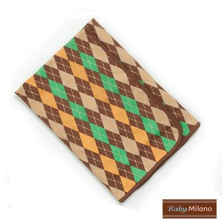 Baby Milano Baby Blanket in Brown Argyle