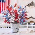 thumbnail image 2 of 15 Pcs 4th of July Artificial Flowers Fake Patriotic Babys Breath Flowers for Independence Day Decor Blue White Red Silk Flowers for Memorial Day Floral Arrangement Home Wedding, 2 of 7