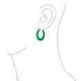 thumbnail image 3 of Bling Jewelry Womens Green Jade CZ Hoop Earrings 14K Gold Plated Sterling Silver, 3 of 4