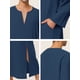 thumbnail image 5 of INSPIRAR CHIC Pijamas para Hombre Ropa de Dormir de Algodón Túnica Larga con Cuello en V y Abertura Lateral con Bolsillo 2XL Azul Marino, 5 of 5