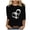 Black, variant on WREESH Womens Summer T-Shirts Fashion Loose Print Shirt 3/4 Sleeves Blouse Round Neck Casual Tops Black