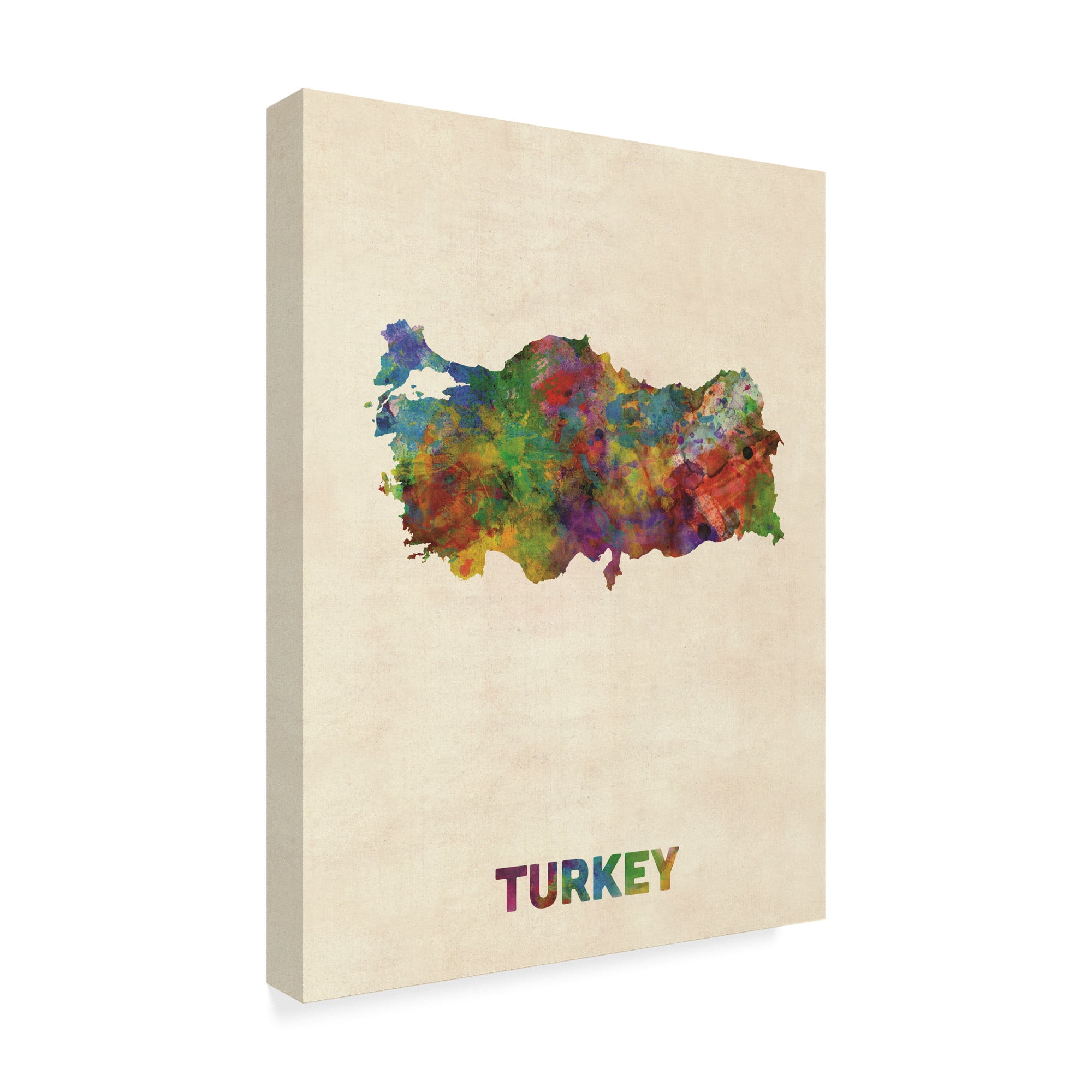 Trademark Fine Art 'Turkey Watercolor Map' Canvas Art by Michael Tompsett