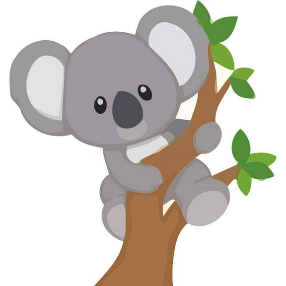 Cute Koala Bear Climbing Trees Wall Sticker Vinyl Art Decals Zoo Jungle Animals for Girls Boys Baby Kid Bedroom Nursery Kindergarten Daycare Home Decor Stickers Vinyl Art Decoration Size (30x30 inch)