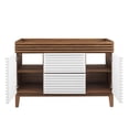 thumbnail image 4 of Modway Render 47" Plastic and Wood Bathroom Vanity Cabinet in White/Walnut, 4 of 7