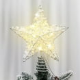 thumbnail image 4 of ZMKIAG Christmas Tree Topper Hollowed-Out Star Accessory, Sparkling Five-Pointed Star Decoration Classic Models with White Base for a Shimmering Finishing Touch to Your Tree, 4 of 8