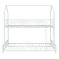 thumbnail image 5 of Yoneston Twin Over Full Metal House Bunk Bed with Ladder for Kids, Teens, Detachable Platform Bed No Box Spring Needed, White, 5 of 7