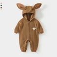 thumbnail image 4 of Gaexia Hooded Jumpsuit For Boys Cozy Winter Wear Soft Fabric Bodysuit Ideal Fall Season Outdoor ,Coffee,18-24 Months, 4 of 4