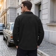 thumbnail image 3 of Vxararl Vintage Corduroy Shacket Jacket for Men, Button‑Up Long‑Sleeve Casual Corduroy Shirt Overshirt, Lightweight Shirt Jacket with Dual Chest Pockets for Fall Black S, 3 of 4