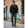 thumbnail image 4 of J. METHOD Men’s Jogger Pants Casual Moto Biker Zipper Slim Fit French Terry Fleece Tapered Leg Elastic Waist NEMP20 Olive XL, 4 of 6