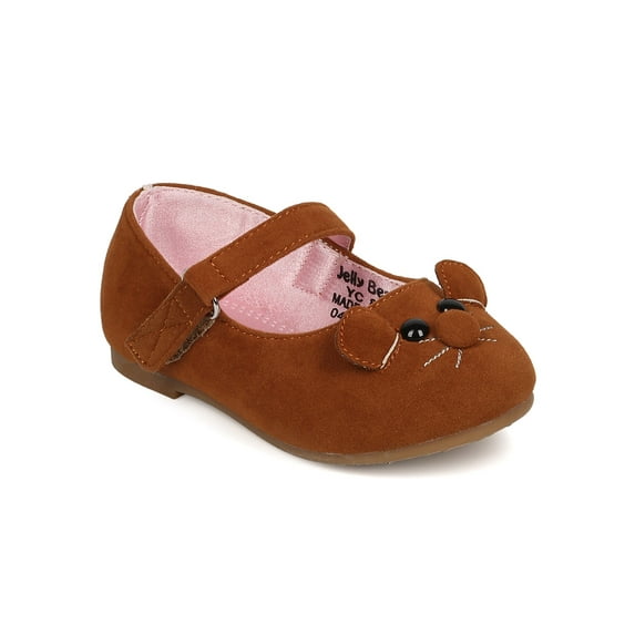New Girl Jelly Beans Arrowhead Faux Suede Mouse Face Ballerina Flat