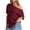 Wine, variant on Women's Solid Color Off Shoulder Top, Summer Casual Short Sleeve Strapless T-Shirt for Vacation Beachwear Fashion