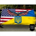 thumbnail image 4 of Flagwix Ukrainian Flag American Ukrainian Grommet Flag TRL1871GF - 4x6 ft., With Flag Pole Rings, 4 of 6
