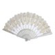 thumbnail image 3 of Ventilador plegable de tela de seda de encaje de flores de mano para fiesta de boda blanco Sunnimix Mujeres abanicos de flores, 3 of 5