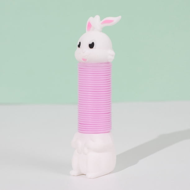 Juguete Animal Con Tubo Telescópico Estiramiento Animal Juguete Diseño novedoso Conejo que cambia de forma para niños (Conejo)