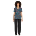thumbnail image 3 of Scrubstar Women's Blooming Petals V-Neck Scrub Top, 3 of 7