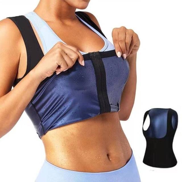 Chaleco De Sudor Chaleco moldeador de cuerpo para mujer, ropa moldeadora de cuerpo sudoroso para ejercicio físico (azul S/M)
