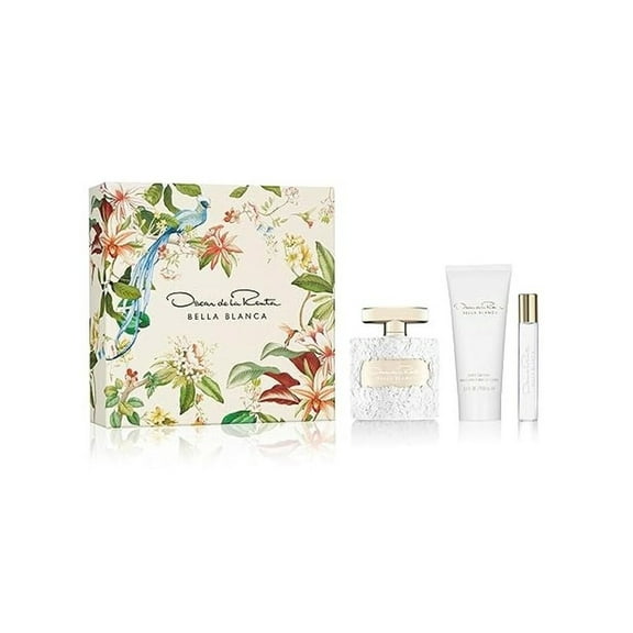 Oscar de la Renta Bella Blanca 3.4 EDP  3.4 lotion  travel spray Women Set NIB