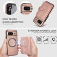 thumbnail image 3 of Allytechgroup Detachable Cards Holder Case for Google Pixel 8, RFID Blocking 2 In 1 Wallet PU Leather Case with Stand Compatible with Magsafe Shockproof Cover for Google Pixel 8, Rosegold, 3 of 5