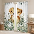 thumbnail image 2 of Feelyou Kawaii Wildlife Leopard Blackout Curtains Set of 2 (52x84 Each), Green Eucalyptus Leaves Window Curtains, Cartoon Cheetah Curtains and Drapes, Window Curtains Decor, 2 of 6