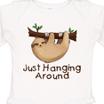 thumbnail image 4 of Inktastic Just Hanging Around with Cute Sloth Boys or Girls Long Sleeve Baby Bodysuit, 4 of 5