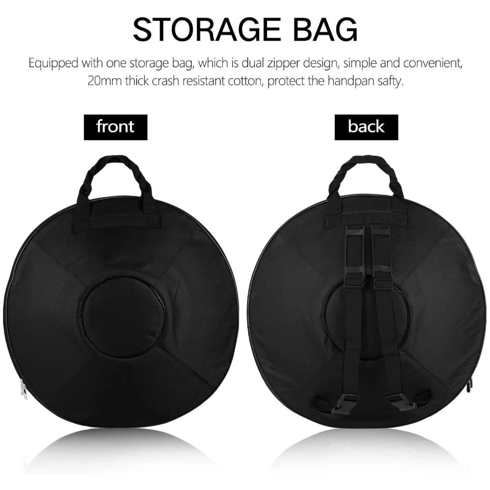 10notes Classic Blue Handpan 22inch D Minor Handmade Drum Percussion Instruments with Storage Bag
