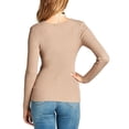 thumbnail image 2 of KOGMO Women's Long Sleeve V-Neck Fitted Rib Rayon Nylon Sweater Top, 2 of 3