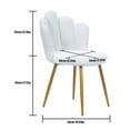 thumbnail image 6 of Vanity Chair for Makeup Room - Midcentury Modern Accent Velvet Chair with Back Support, Bow chair Gold Legs for Living Room Bedroom (White), 6 of 8