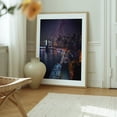 thumbnail image 6 of View of the Brooklyn Bridge Under the Stars - Manhattan New York Photography Cityscape Night Sky Bridge Skyline Stars Milky Way Oak Framed Wall Art Print 11 x 14 inches, 6 of 12
