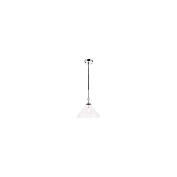 Indoor Home Decorative Gil 1 Light Chrome and Clear Seeded Glass Pendant