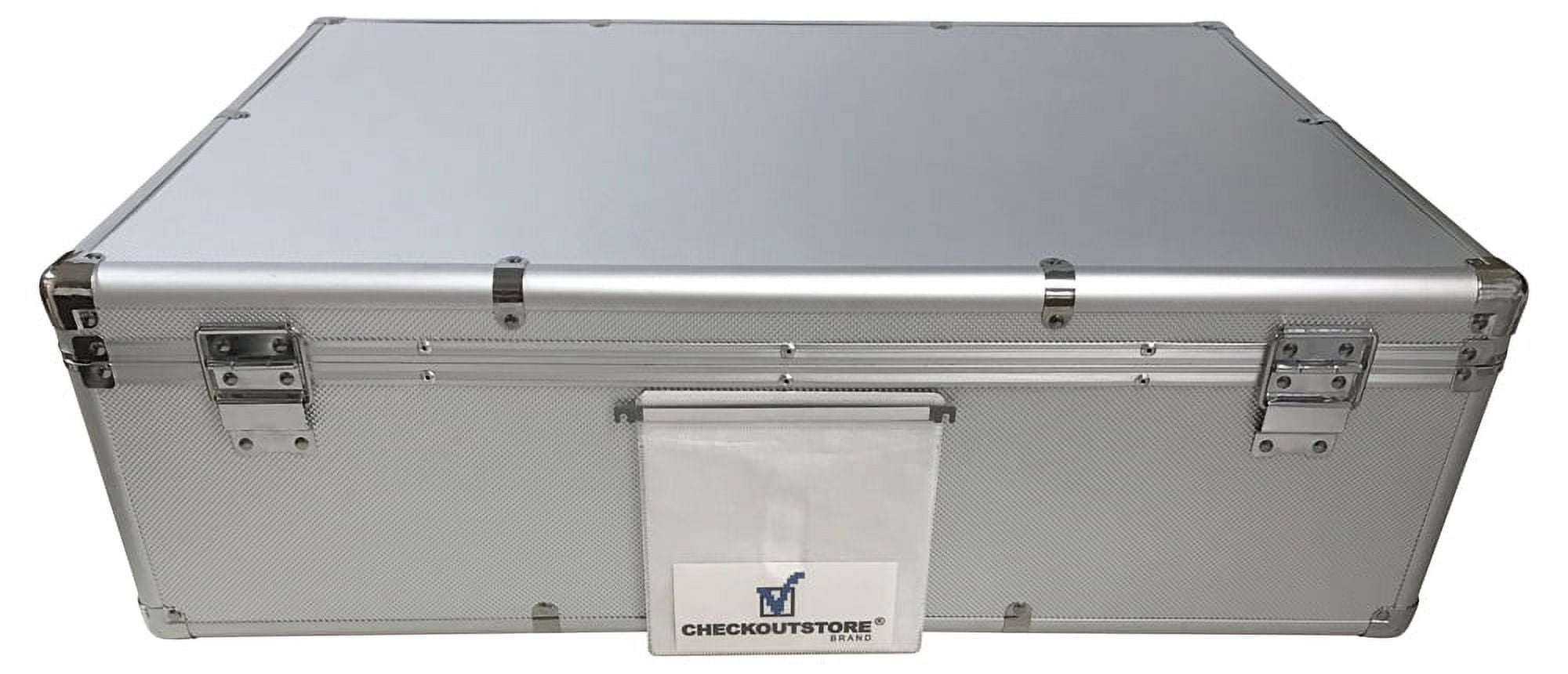 (1) CheckOutStore Aluminum CD/DVD Media Hanging Sleeves Storage Box (Holds Up To 1,000 Discs) (Silver)