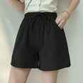 thumbnail image 4 of Womens Petite Shorts Summer Broad High Waist Loose Sports Casual Pants, 4 of 5