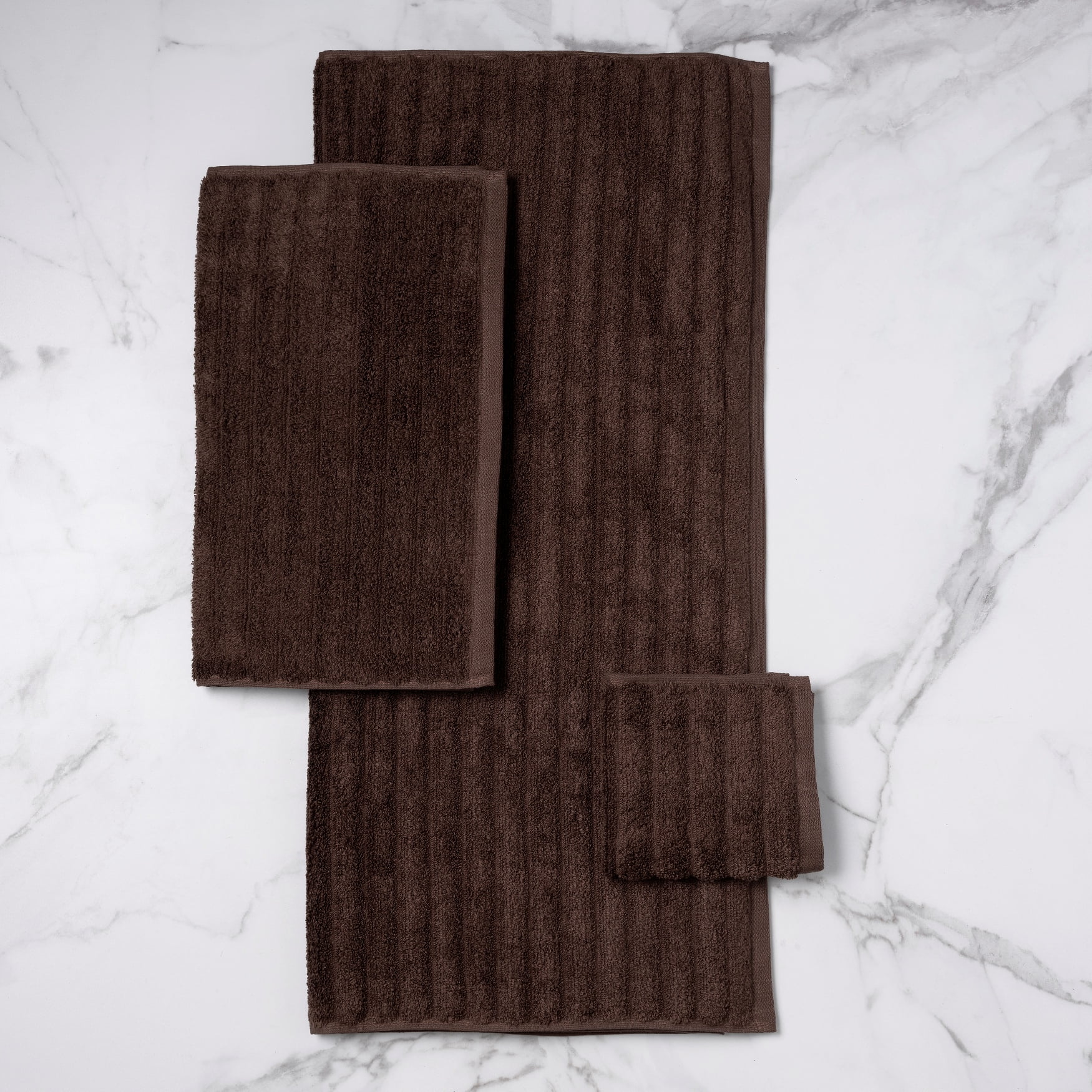 Mainstays Performance 2-Piece Towel Bath Sheet Set, Textured Brown Basket