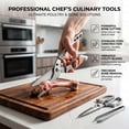 thumbnail image 6 of Kitchen Scissors Set Poultry Scissors Heavy Duty with Safety Lock 3.5mm Thickness 3 Piece Kitchen Shears  for Cutting Chicken Meat Bone Food Seafood Brushed Stainless Steel Tongs Dishwasher Safe, 6 of 8