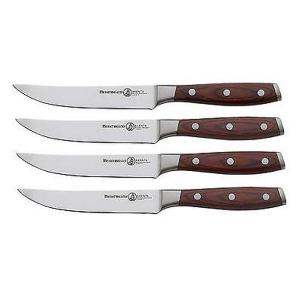 Messermeister Avanta Pakka Wood 5" Stainless Steel 4pc Steak