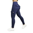 thumbnail image 2 of Clearance! Delayuji Tall Yoga Pants for Women Long Workwear Fitness Pants High Elastic Tight Yoga Pants Quick Drying Running Trousers Womens Yoga Pants Blue L, 2 of 9