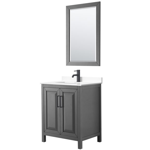 Wyndham Collection WCV252530SGBWCUNSM24 Daria 30" Free Standing Single Basin Vanity Set -