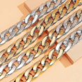 thumbnail image 4 of Punk Cuban Link Chain Choker Necklace Gold Lightweight Chunky Oval Chain Link Necklace Statement Hip Hop Jewelry--Mixed color stitching-Product code 4 Mixed color stitching, 4 of 4