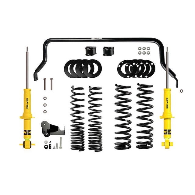 ARB Lift Kit Suspension BRONHK2 Heavy Load; 2 Inch Front Lift; 2-1/4 Inch Rear Lift; Black Components/Yellow Shocks