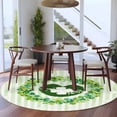thumbnail image 3 of Round Rug 5Ft Washable Non-Slip, St. Patrick's Day Circle Area Rugs for Living Room Bedroom, Lucky Shamrock Wreath Lips Green Stripes Indoor Floor Mats Carpet Runner for Home Decor Aesthetic, 3 of 8