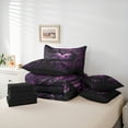 thumbnail image 6 of Homewish Chic Floral Rose 7-Piece Twin Bedding Sets For Teens Adults,Purple Love Heart Bedding Comforter Set,Gothic Spider Web Breathable Sheet Sets,Exotic Style Bedroom Decor,Reversible, 6 of 8