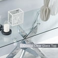 thumbnail image 5 of Modern Style Console Table Narrow Sofa Table with Tempered Glass Top and Metal Tubular Legs, 45" Lx18 Wx30 H, Silver, 5 of 8