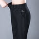 thumbnail image 1 of Pantalones gruesos de primavera y otoño, pantalones casuales de cintura alta elásticos para mujer, pantalones adelgazantes de rayas elásticas para mujer de mediana edad, pantalones rectos, 1 of 2